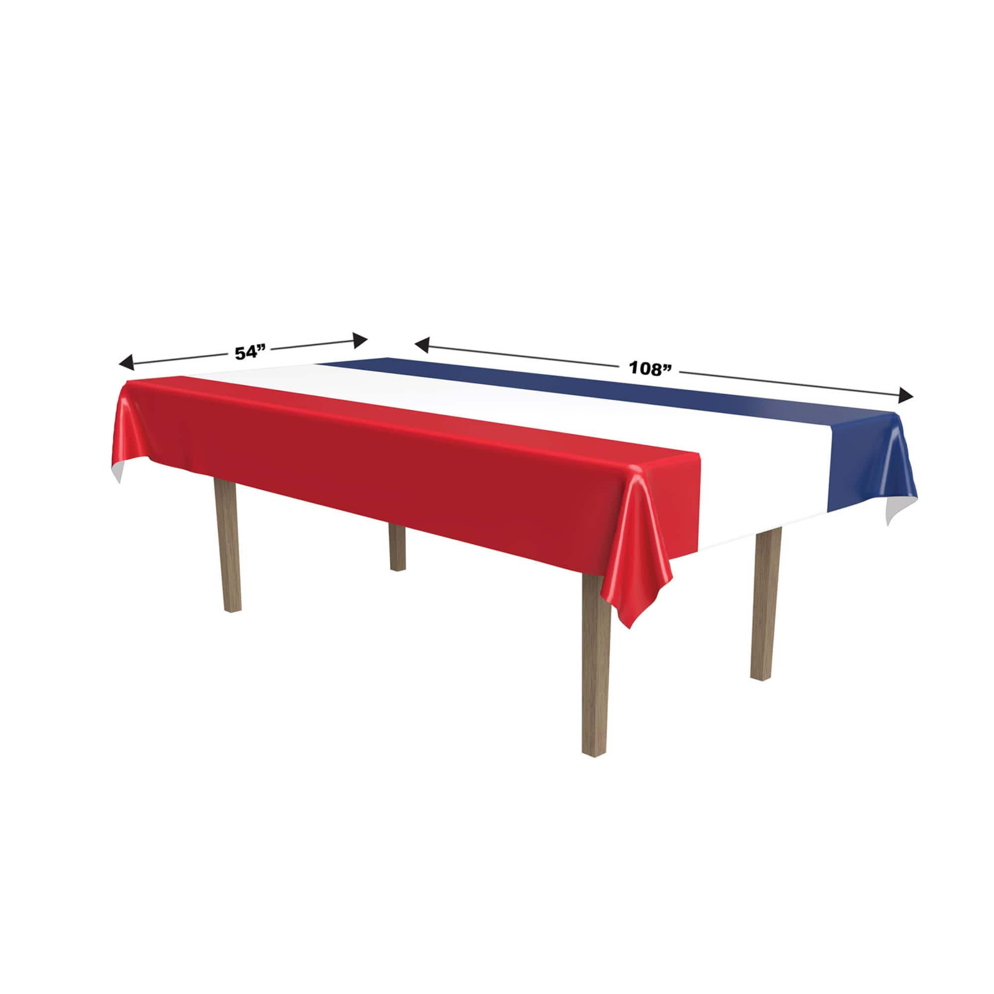 Beistle 54" x 108" Patriotic Plastic Table Covers, 2ct.